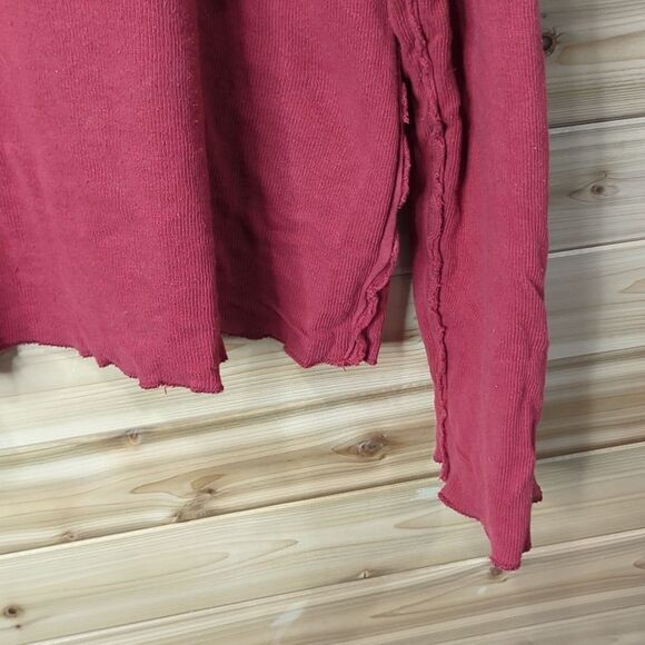 Ra-Ra Rag Recycle Rag Restyle Top Unisex XL Red Long Sleeve Tee - Picture 4 of 10